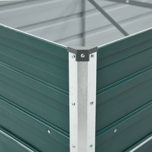 vidaXL Garden Raised Bed Galvanised Steel 400x80x45 cm Green