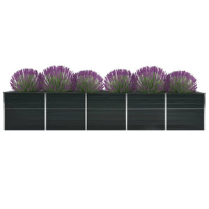 vidaXL Garden Raised Bed Galvanised Steel 400x80x45 cm Anthracite