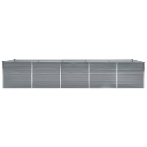 vidaXL Garden Raised Bed Galvanised Steel 400x80x77 cm Grey