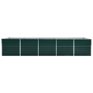 vidaXL Garden Raised Bed Galvanised Steel 400x80x77 cm Green