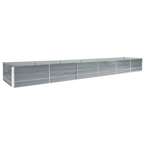 vidaXL Garden Raised Bed Galvanised Steel 480x80x45 cm Grey