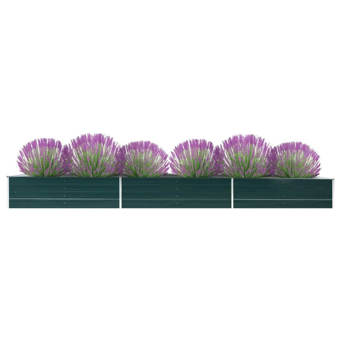 vidaXL Garden Raised Bed Galvanised Steel 480x80x45 cm Green