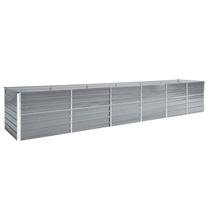 vidaXL Garden Raised Bed Galvanised Steel 480x80x77 cm Grey