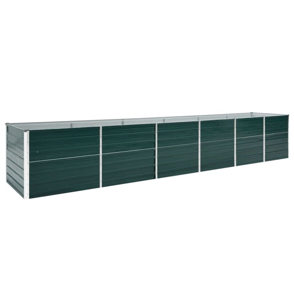 vidaXL Garden Raised Bed Galvanised Steel 480x80x77 cm Green