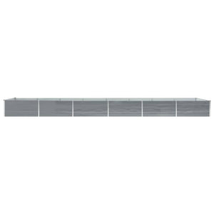 vidaXL Garden Raised Bed Galvanised Steel 600x80x45 cm Grey