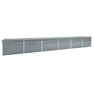 vidaXL Garden Raised Bed Galvanised Steel 600x80x77 cm Grey