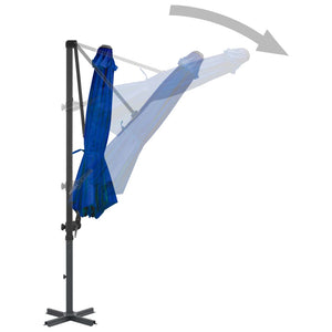 vidaXL Cantilever Umbrella with Aluminium Pole Azure Blue 300 cm