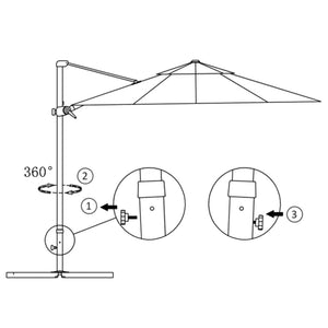 vidaXL Cantilever Umbrella with Aluminium Pole Azure Blue 300 cm