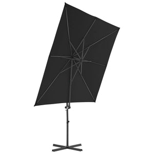 vidaXL Cantilever Umbrella with Steel Pole Black 250x250 cm