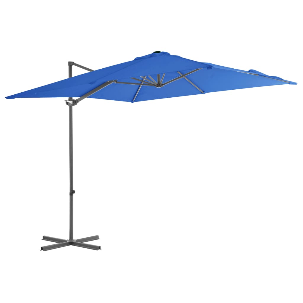 vidaXL Cantilever Umbrella with Steel Pole Azure Blue 250x250 cm