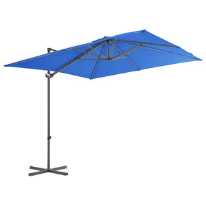 vidaXL Cantilever Umbrella with Steel Pole Azure Blue 250x250 cm