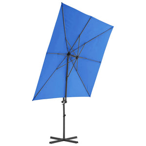 vidaXL Cantilever Umbrella with Steel Pole Azure Blue 250x250 cm