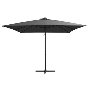 vidaXL Cantilever Umbrella with LED lights and Steel Pole 250x250 cm Anthracite