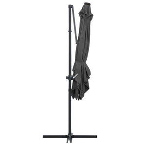 vidaXL Cantilever Umbrella with LED lights and Steel Pole 250x250 cm Anthracite