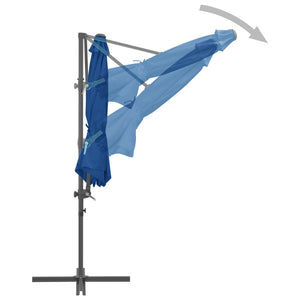 vidaXL Cantilever Umbrella with Steel Pole Azure Blue 300 cm