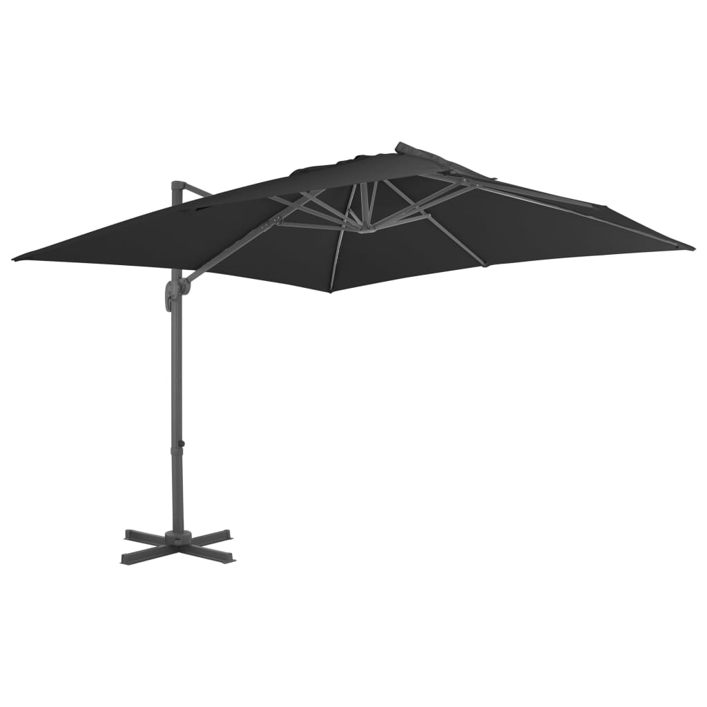 vidaXL Cantilever Garden Parasol with Aluminium Pole 3x3 m Black