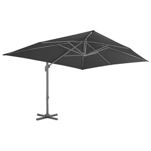 vidaXL Cantilever Garden Parasol with Aluminium Pole 4x3 m Black