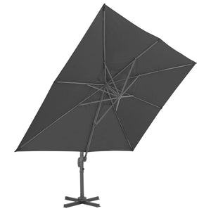 vidaXL Cantilever Garden Parasol with Aluminium Pole 4x3 m Black