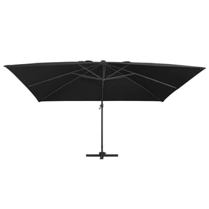 vidaXL Cantilever Garden Parasol with LED Lights and Aluminium Pole 400x300 cm Black