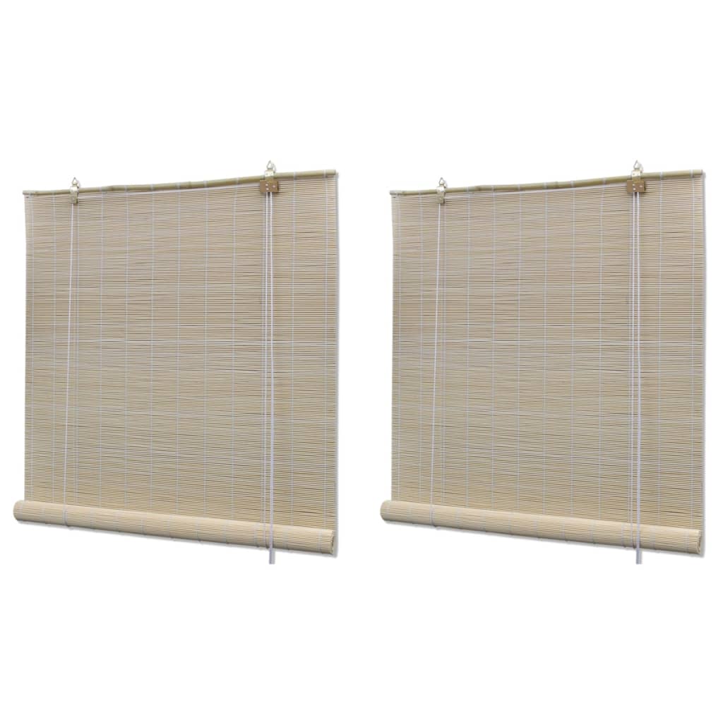 vidaXL Bamboo Roller Blinds 2 pcs 120x160 cm Natural