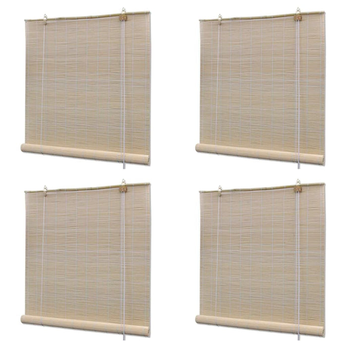 vidaXL Bamboo Roller Blinds 4 pcs 120x160 cm Natural