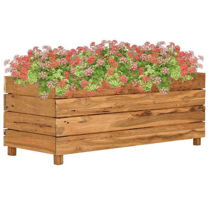 vidaXL Raised Bed 100x40x38 cm Recycled Teak Wood and Steel