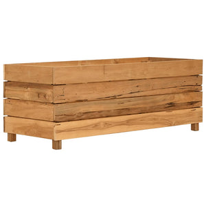 vidaXL Raised Bed 100x40x38 cm Recycled Teak Wood and Steel