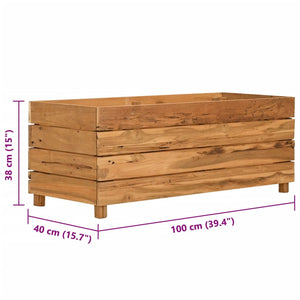 vidaXL Raised Bed 100x40x38 cm Recycled Teak Wood and Steel