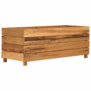 vidaXL Raised Bed 100x40x38 cm Recycled Teak Wood and Steel