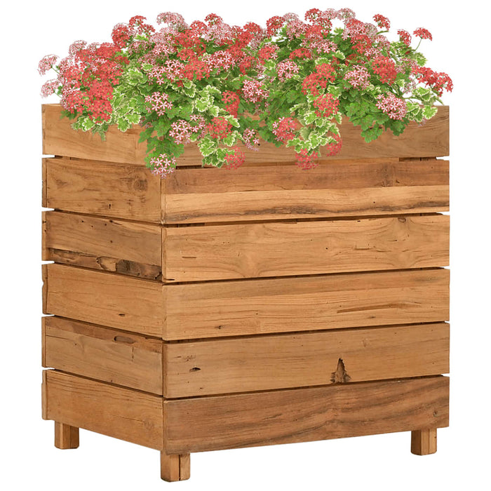 vidaXL Raised Bed 50x40x55 cm Recycled Teak Wood and Steel