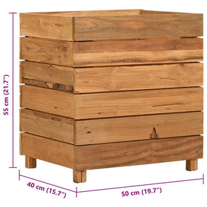 vidaXL Raised Bed 50x40x55 cm Recycled Teak Wood and Steel