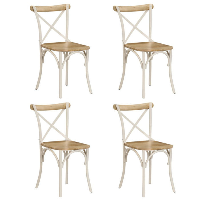 vidaXL Cross Chairs 4 pcs White Solid Mango Wood