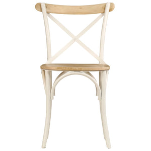 vidaXL Cross Chairs 4 pcs White Solid Mango Wood