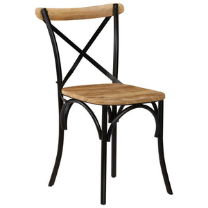 vidaXL Cross Chairs 4 pcs Black Solid Mango Wood