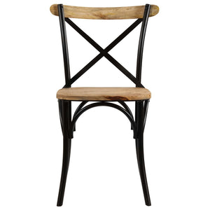 vidaXL Cross Chairs 4 pcs Black Solid Mango Wood