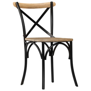 vidaXL Cross Chairs 6 pcs Black Solid Mango Wood