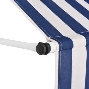 vidaXL Manual Retractable Awning 100 cm Blue and White Stripes