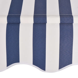 vidaXL Manual Retractable Awning 100 cm Blue and White Stripes