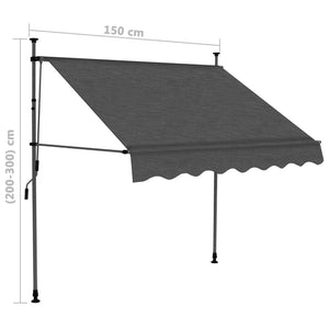 vidaXL Manual Retractable Awning with LED 150 cm Anthracite