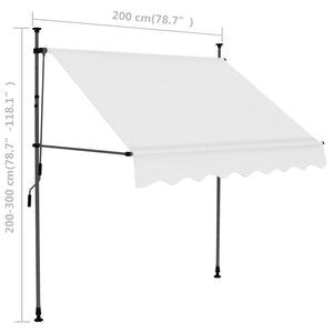 vidaXL Manual Retractable Awning with LED 200 cm Cream