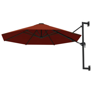 vidaXL Wall-Mounted Parasol with Metal Pole 300 cm Terracotta