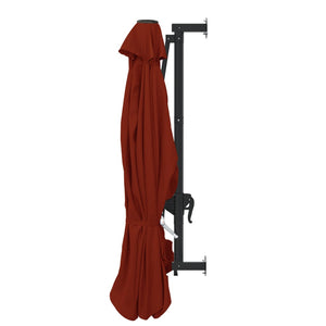 vidaXL Wall-Mounted Parasol with Metal Pole 300 cm Terracotta