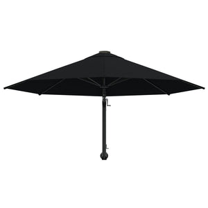 vidaXL Wall-Mounted Parasol with Metal Pole 300 cm Black