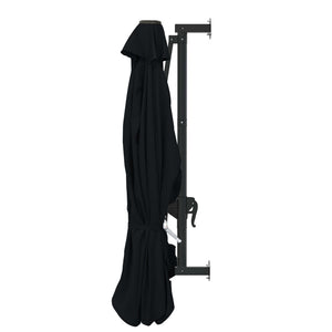 vidaXL Wall-Mounted Parasol with Metal Pole 300 cm Black