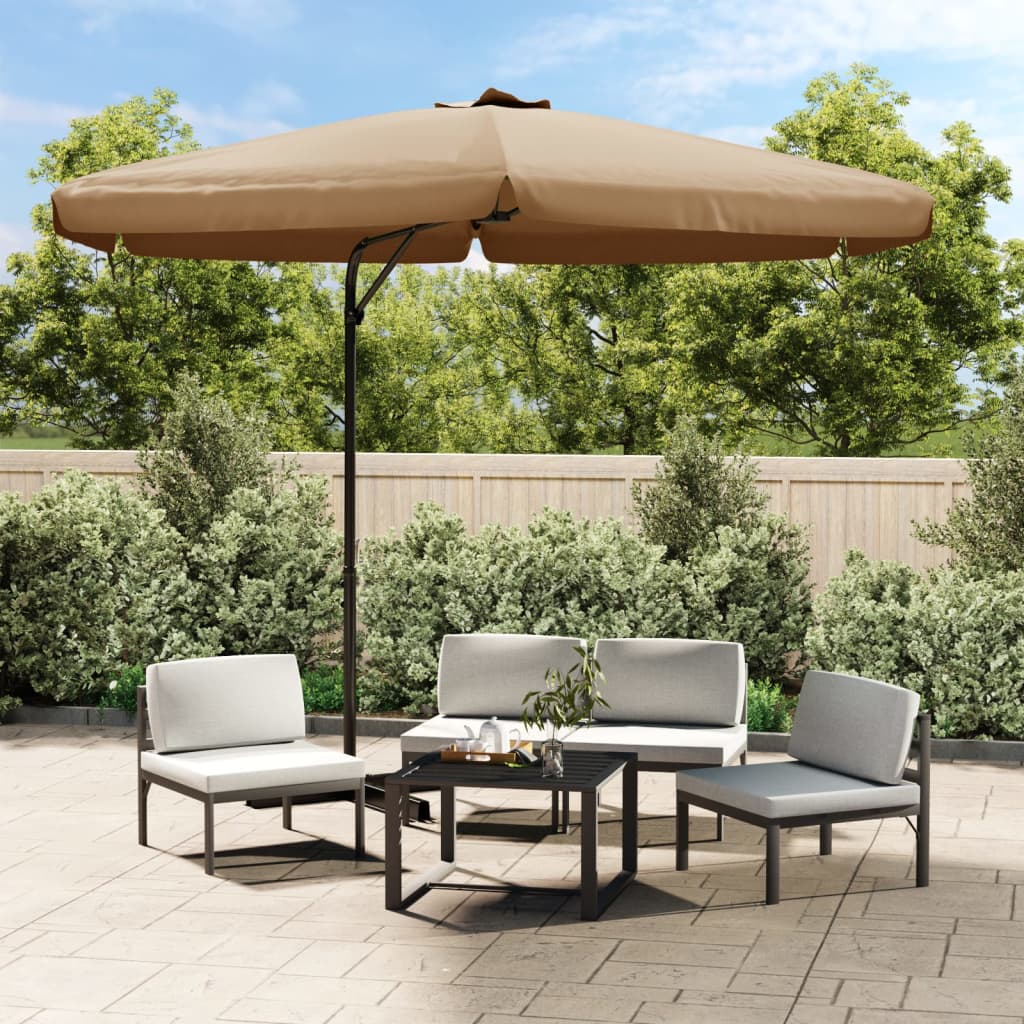 vidaXL Outdoor Parasol with Steel Pole 300 cm Taupe