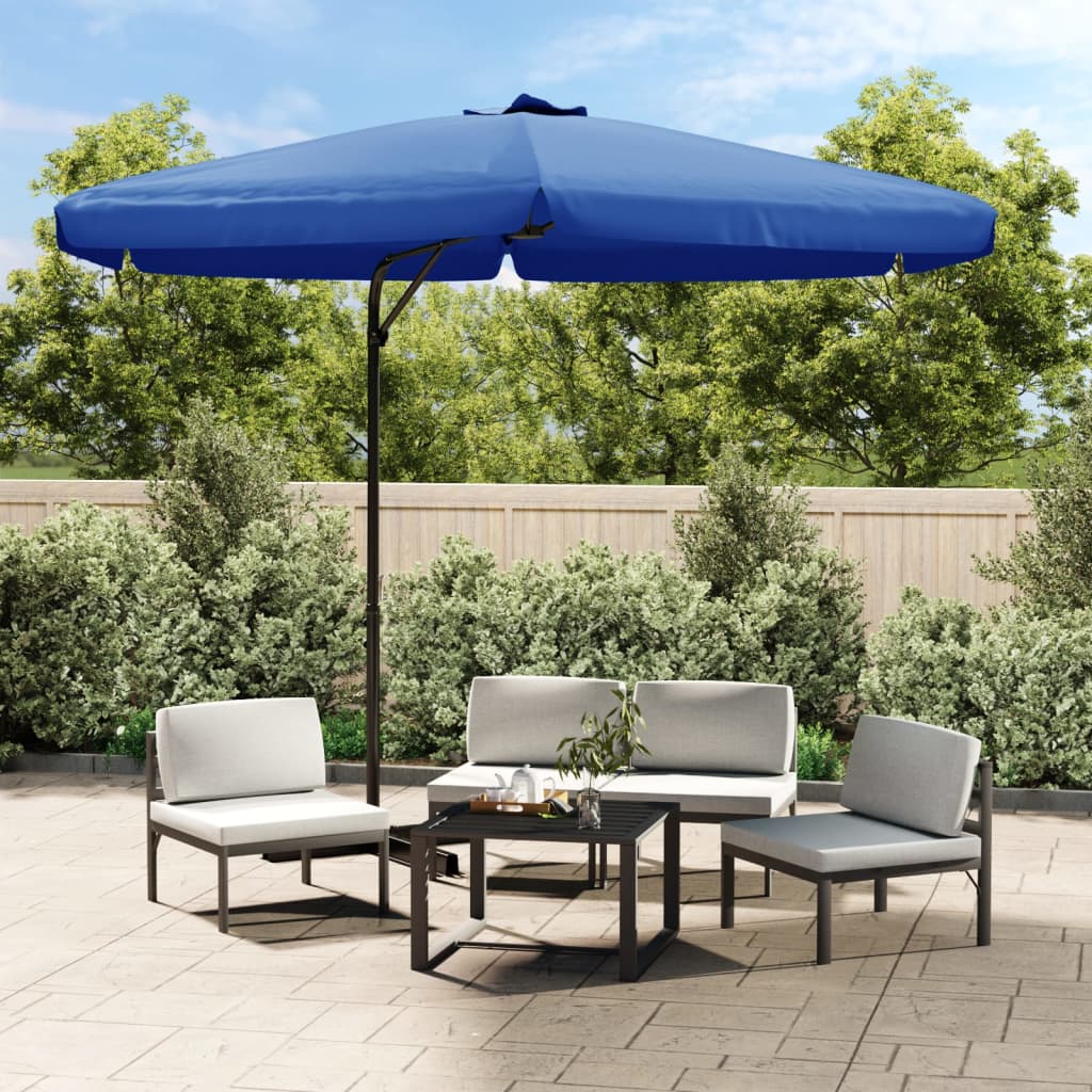 vidaXL Garden Parasol with Steel Pole 300 cm Azure Blue