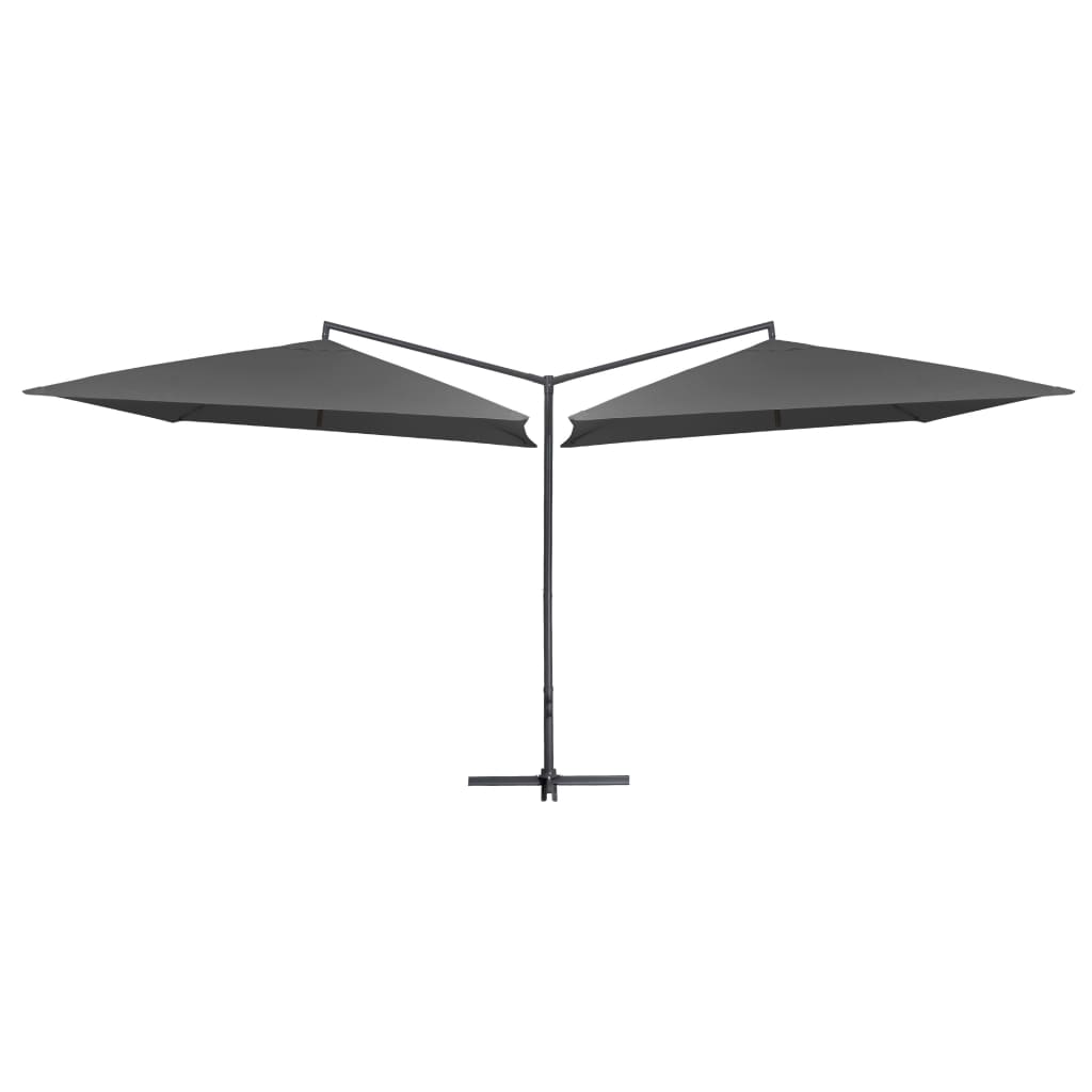 vidaXL Double Parasol with Steel Pole 250x250 cm Anthracite