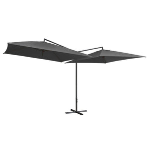 vidaXL Double Parasol with Steel Pole 250x250 cm Anthracite