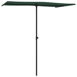 vidaXL Outdoor Parasol with Aluminium Pole 180x110 cm Green