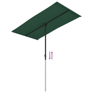 vidaXL Outdoor Parasol with Aluminium Pole 180x110 cm Green